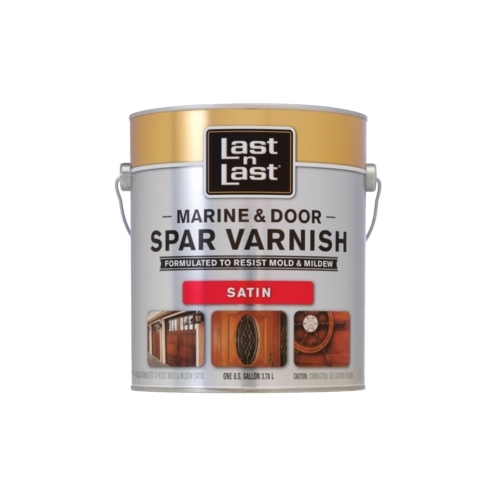 Last N Last 50804 Marine and Door Spar Varnish, Satin, Amber, Liquid, 1 qt, Can