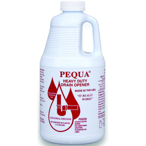Pequa P10264 Drain Opener, Liquid, Clear, Odorless, 0.5 gal Bottle
