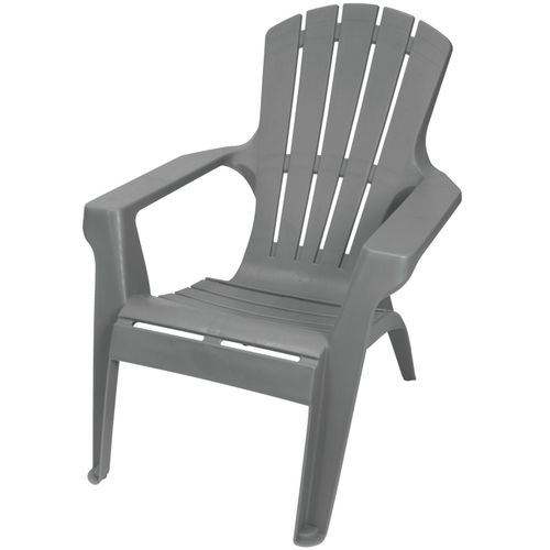 Gracious Living 11616-26ADI Contour Adirondack Chair, Resin Seat, Resin Frame, Neutral Gray Frame