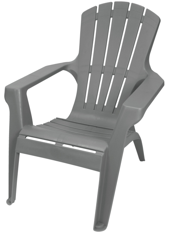 Gracious Living 11616-26ADI Contour Adirondack Chair, Resin Seat, Resin Frame, Neutral Gray Frame