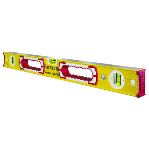 Stabila 37424 Spirit Level, 24 in L, 3-Vial, Non-Magnetic, Aluminum, Yellow