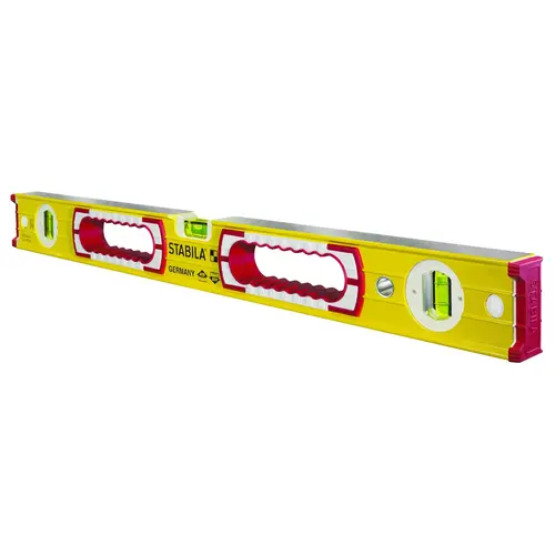 Spirit Level, 24 in L, 3-Vial, Non-Magnetic, Aluminum, Yellow