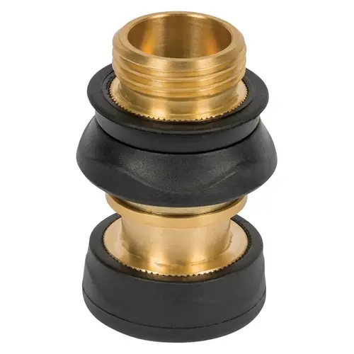 Quick Connect Set with Shut Off, Female, Metal/Rubber, Black/Gold