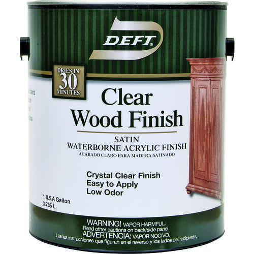 Waterborne Water-Based Wood Finish, Clear Satin, Gallon