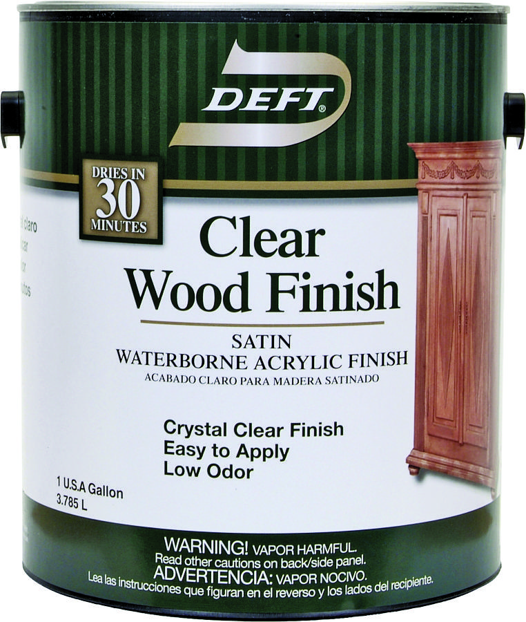 Deft DFT109/01 Waterborne Water-Based Wood Finish, Clear Satin, Gallon