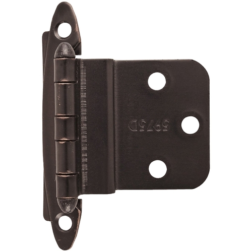 3/8" (10 mm) Inset Non Self Closing Face Mount Cabinet Hinge Oil Rubbed Bronze Finish - Pair