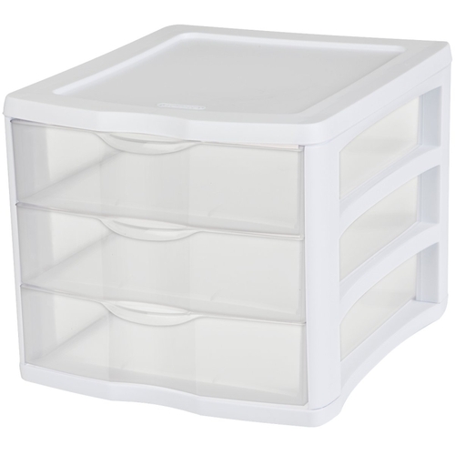 Sterilite 17918004 Drawer Unit, 3-Drawer, Plastic, 11 in OAW, 13-1/2 in ...