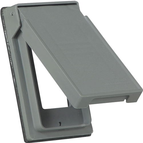 Eaton S2966 Cover, 4-3/4 in L, 2-61/64 in W, Rectangular, Thermoplastic, Gray, Electro-Plated