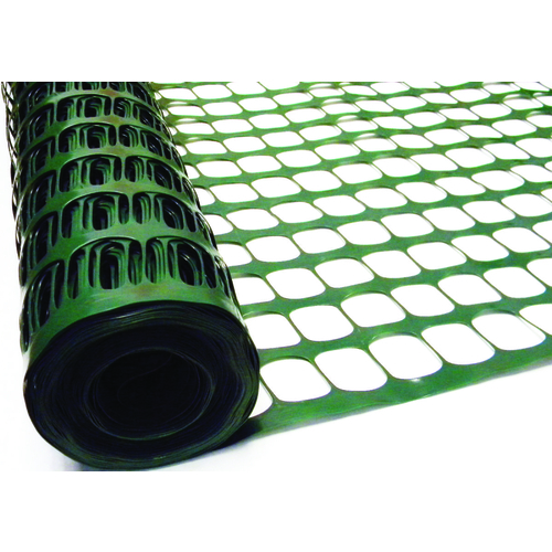 Guardian Series Visual Barrier, 100 ft L, 1-3/4 x 1-3/4 in Mesh, Oval Mesh, HDPE, Green