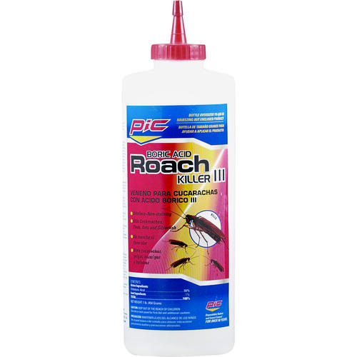 pic BA-16 Roach Killer, Powder, Spray Application, 16 oz Bottle