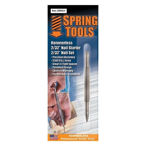 Spring Tools 32R42-1 Nail Set and Nail Starter, 2/32 in Tip