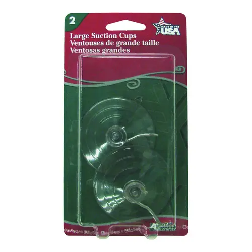 Suction Cup, PVC/Steel, Clea - 2 per pack x12 packs