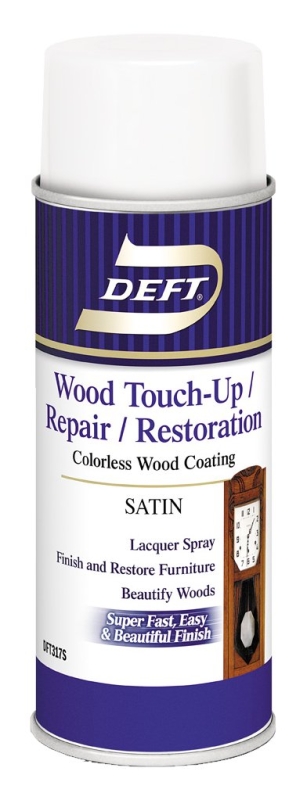 Deft DFT317S/54 Interior Spray Lacquer, Liquid, Clear, 12.25 oz, Aerosol Can