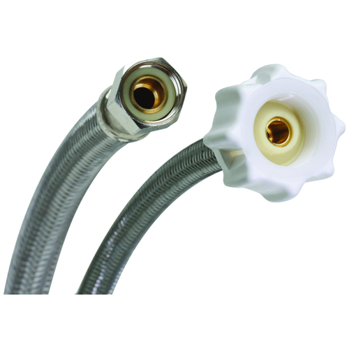 Click Seal Series Toilet Connector, 3/8 in Inlet, Compression Inlet, 7/8 in Outlet, Ballcock Outlet