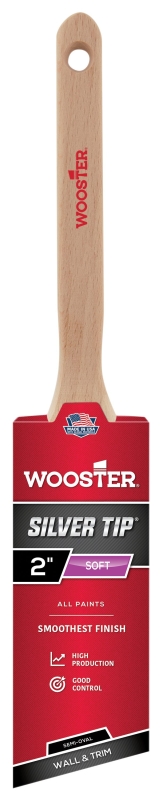 Wooster 5228-2 SILVER TIP Paint Brush, 2 in W, Semi-Oval Brush, Polyester Bristle, Sash Handle