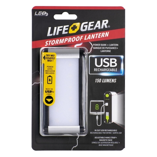 Life+Gear 41-3781 Rechargeable Power Bank and Lantern, 2600 mAh, 150 Lumens Lumens, 4 hr Max Runtime, Assorted