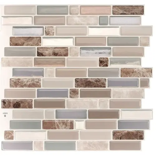 Mosaik Series Wall Tile, 9.36 in L Tile, 9.73 in W Tile, Straight Edge, Crescendo Terra Pattern - pack of 24