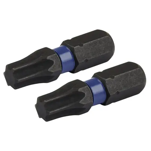 Insert Bit, T30 Drive, Torx Drive, 1/4 in Shank, Hex Shank, 25 mm L, Steel Pair Black Oxide