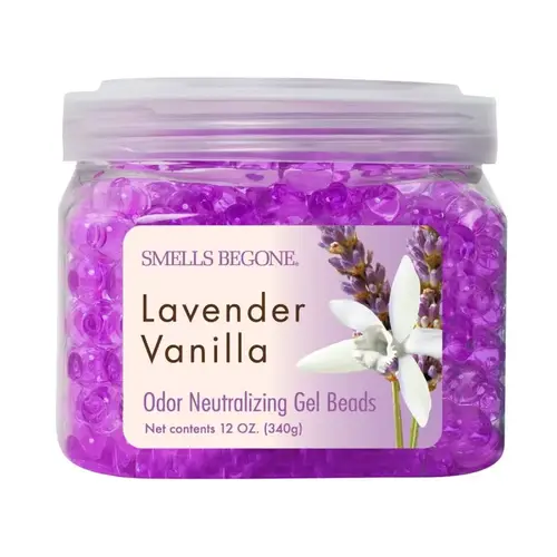 Smells Begone 52612 Odor Neutralizing Gel, 12 oz Jar, Lavender, Vanilla, 450 sq-ft Coverage Area