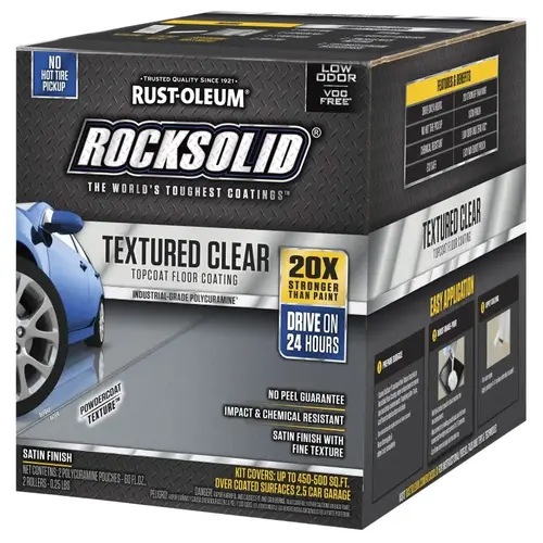 RockSolid Textured Topcoat Floor Coating Kit, Clear, 120 Oz.