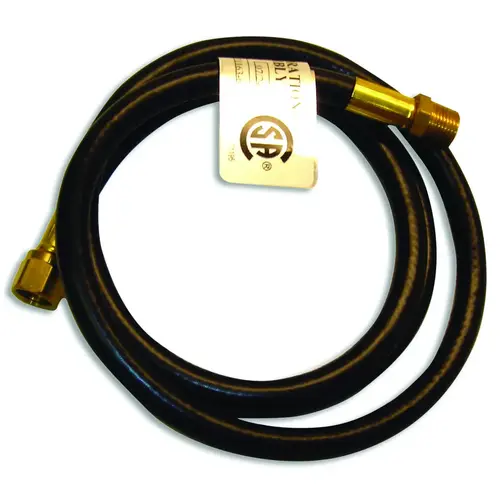 Hose Assembly 3/8" D X 3/8" D X 5 ft. L Brass/Plastic Black/Gold