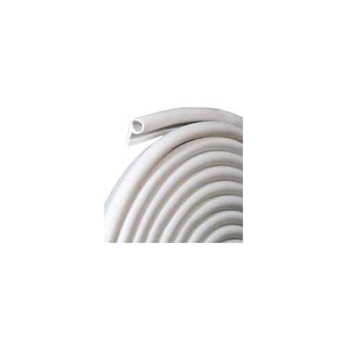 Gasket Weatherstrip, 1/2 in W, 1/4 in Thick, 17 ft L, Vinyl, White