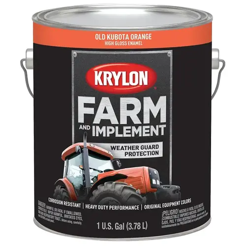 Farm and Implement Paint, High-Gloss, Old Kubota Orange, 1 gal - pack of 4