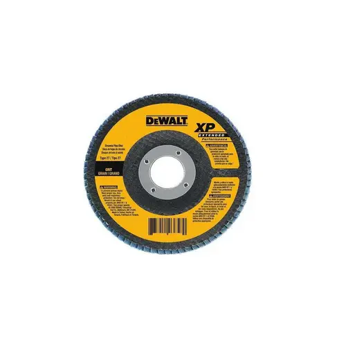 Flap Disc, 4-1/2 in Dia, 5/8-11 Arbor, Coated, 60 Grit, Medium, Zirconia Abrasive