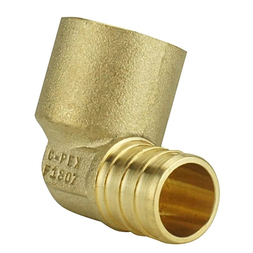 Pipe Elbow, 3/4 in, Barb x FPT, 90 deg Angle, Brass, 200 psi Pressure