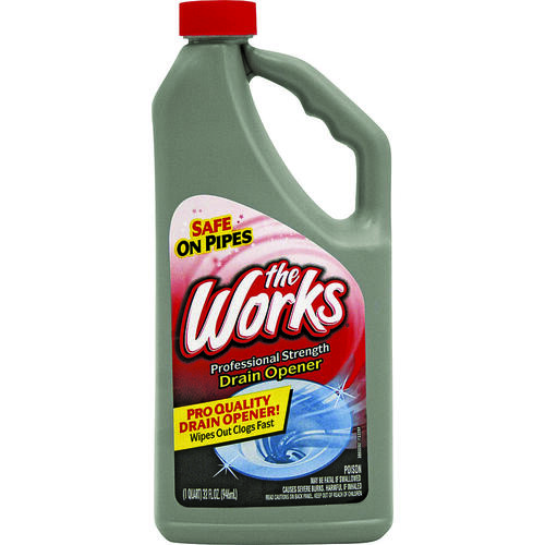 The Works 633201WK-XCP12 Drain Opener Professional Strength Liquid 32 oz - pack of 12
