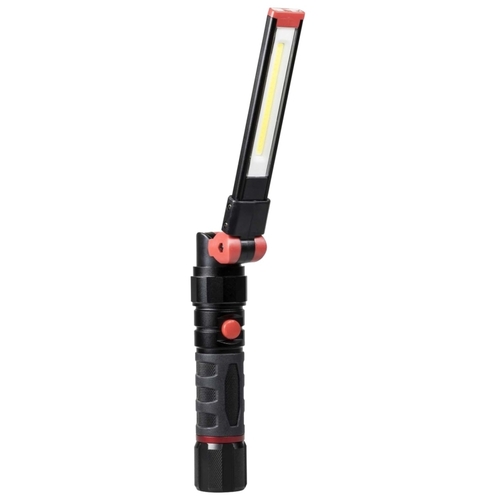 Dorcy 41-4350 Foldable Flashlight, AAA Battery, Alkaline Battery, LED Lamp, 500 Lumens, 20 m Beam Distance, Black/Red