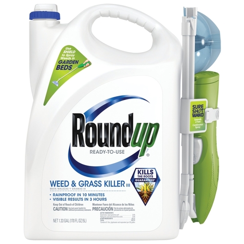 Weed and Grass Killer, Liquid, Spray Application, 1.33 gal Bottle