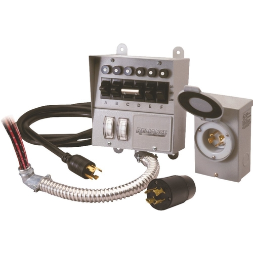 Reliance Controls 306CRK Pro/Tran 31406CRK Transfer Switch Kit, 1 -Phase, 60 A, 120/250 V, 7 -Circuit, 6 -Breaker