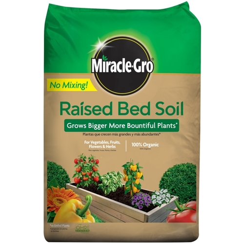 MiracleGro 73959430 Raised Bed Soil Bag, 1.5 cuft Coverage Area Bag