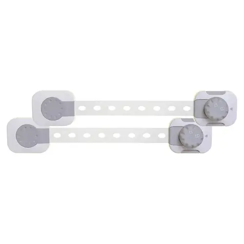 Multi-Purpose Latch, Plastic, Gray/White Pair