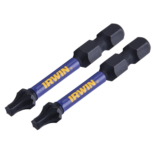 Power Bit, T20 Drive, Torx Drive, 1/4 in Shank, Hex Shank, 2 in L, Steel Black Oxide - pack of 2