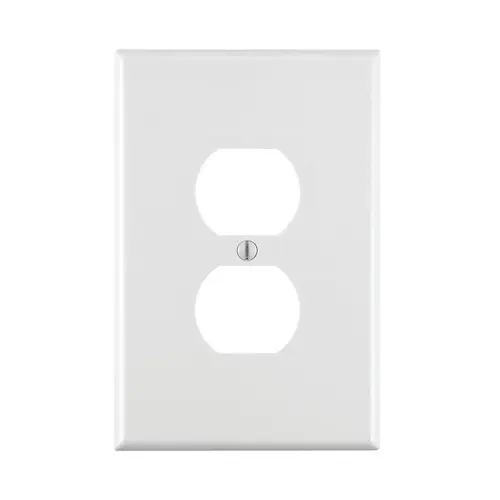 Leviton 80503-W 80503-W Receptacle Wallplate, 4-7/8 in L, 3-1/8 in W, Midway, 1 -Gang, Plastic, White, Surface Mounting