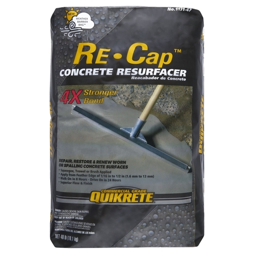 Quikrete 113147 Re-Cap 1131-47 Concrete Resurfacer, Granular Solid, Gray to Gray Brown, 40 lb Bag