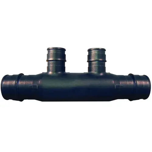 ExpansionPEX Series Open End Manifold, 4.42 in OAL, 2-Inlet, 3/4 in Inlet, 2-Outlet, Brass Black