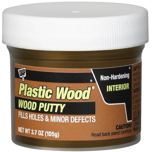 Wood Putty, Solid, Mild, Pleasant, Red Mahogany, 3.7 oz Tub