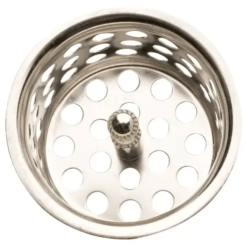 Basket Strainer with Post, 1-1/2 in Dia, Chrome, For: Sink