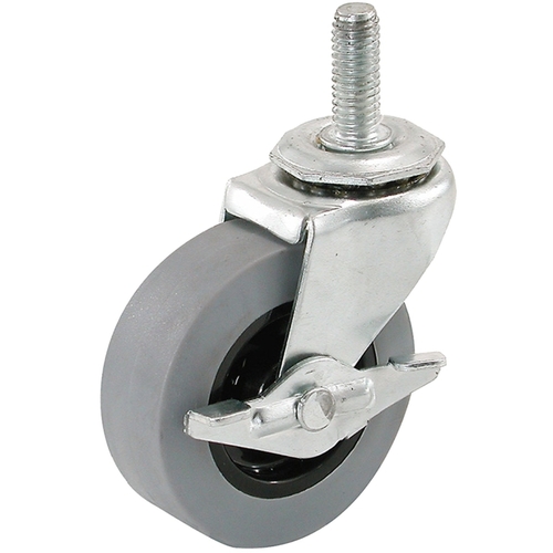 Shepherd Hardware 3264 Swivel Caster with Brake, 2 in Dia Wheel, 0.84 in W Wheel, TPR Wheel, Gray, 80 lb