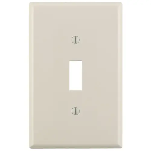 00PJ1-00T Switch Wallplate, 4-7/8 in L, 3-1/8 in W, 1 -Gang, Nylon, Light Almond