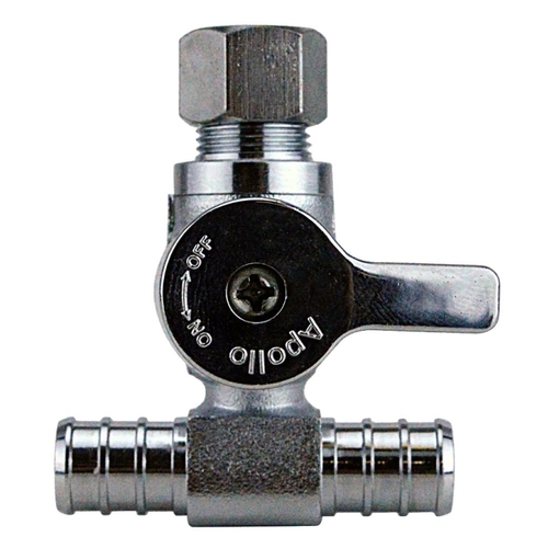 Dishwasher Tee Valve, 1/2 x 3/8 in Connection, Barb x Compression, 200 psi Pressure