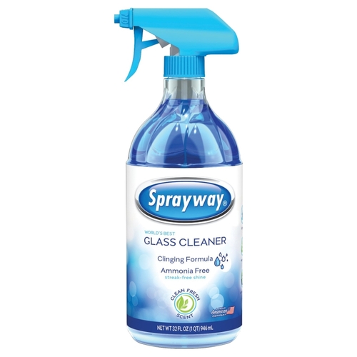 SPRAYWAY SW5000R Glass Cleaner, 32 oz Bottle, Liquid, Fresh, Blue