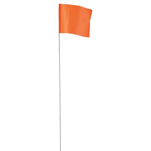 78002 Stake Flag, Orange, 2-1/2 in W Flag, 3-1/2 in H Flag - pack of 100