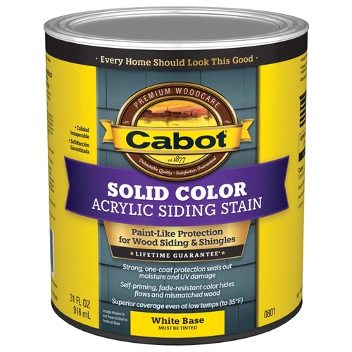 800 Series 140.000.005 Solid Color Siding Stain, Natural Flat, Liquid, 1 qt, Can White Base