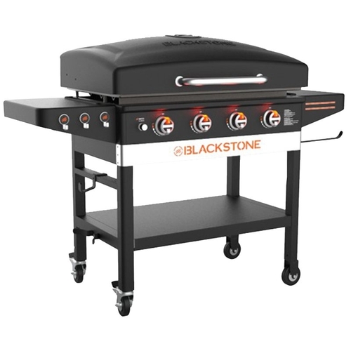 Blackstone 2151 1899 Outdoor Griddle, 60,000 Btu, Liquid Propane, 4-Burner, 720 sq-in Primary Cooking Surface, Gray