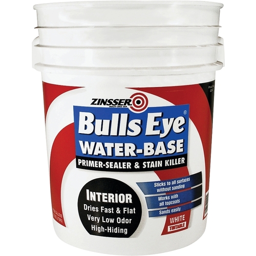 Bulls Eye Primer and Sealer, Flat, White, 5 gal, Can