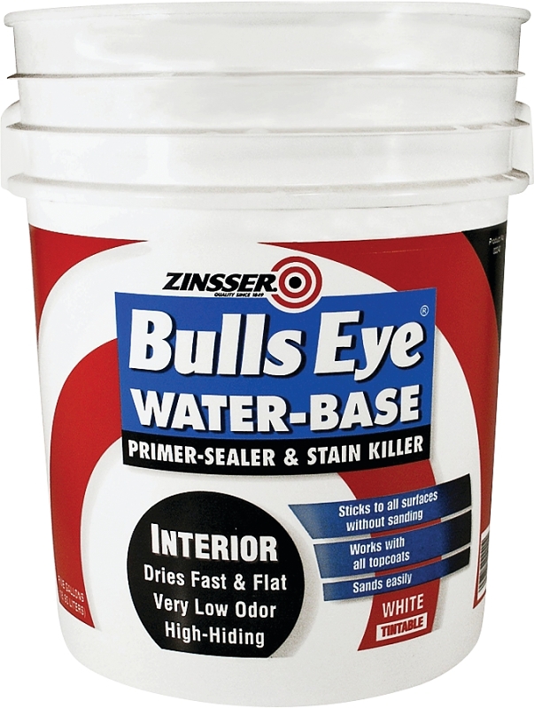 Zinsser 02240 Bulls Eye Primer and Sealer, Flat, White, 5 gal, Can